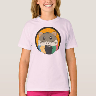 Cute cartoon hamster with a multicolored scarf T-Shirt