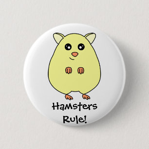 Cute Cartoon Hamsters Rule Button