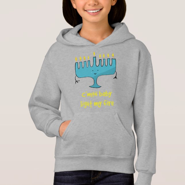 Cute cartoon Hanukkah festive Menorah (Front)
