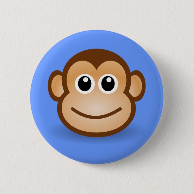 Cute Cartoon Happy Monkey Face 6 Cm Round Badge (Front)