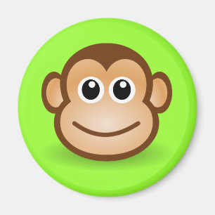 Cute Cartoon Happy Monkey Face Magnet