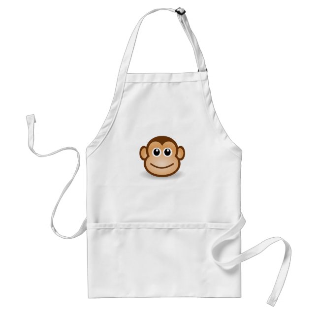 Cute Cartoon Happy Monkey Face Standard Apron (Front)