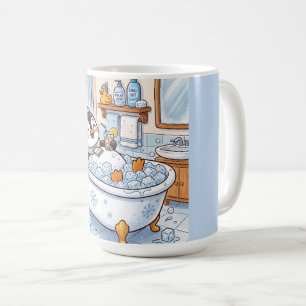 Cute Cartoon Happy Penguin Taking a Bath Coffee Mug