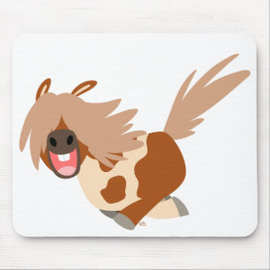 Cute Cartoon Happy Pinto Pony mousepad