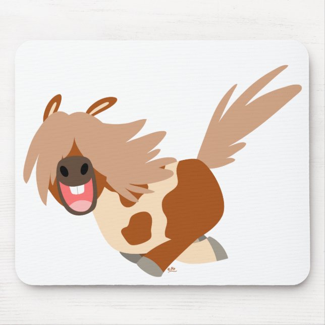 Cute Cartoon Happy Pinto Pony mousepad (Front)