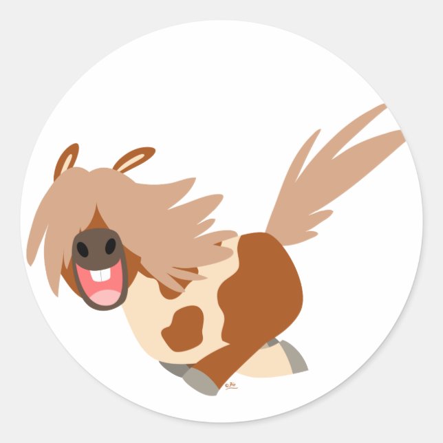 Cute Cartoon Happy Pinto Pony sticker (Front)