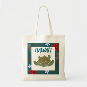 Cute Cartoon Hawaii Sea Turtle Tropical Tote Bag