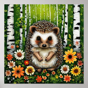 Cute Cartoon hedgehog Poster