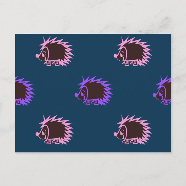 Cute Cartoon Hedgehogs Postcard (Front)