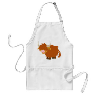 Cute Cartoon Highland Cow Cooking Apron