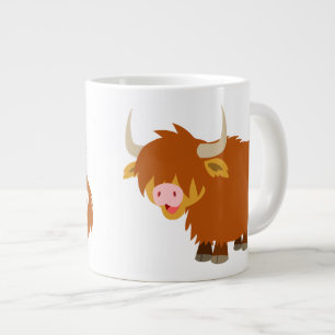 Cute Cartoon Highland Cow Large Coffee Mug