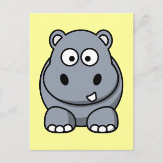 Cute Cartoon Hippo Postcard