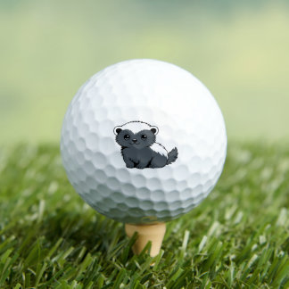 Cute Cartoon Honey Badger Golf Balls