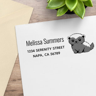 Cute Cartoon Honey Badger Return Address Rubber Stamp