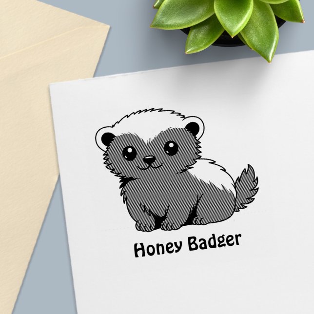 Cute Cartoon Honey Badger Self-inking Stamp (Creator Uploaded)