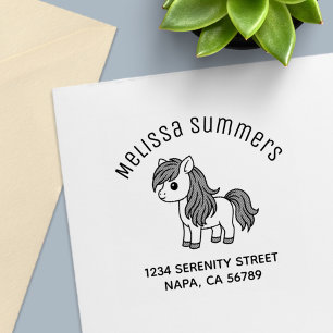 Cute Cartoon Horse Pony Arch Address Self-inking Stamp