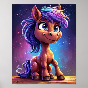 Cute Cartoon Horse Poster