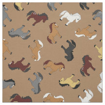 Cute Cartoon Horses Kids Light Brown