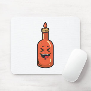Cute Cartoon Hot Sauce Bottle Meme Mouse Mat