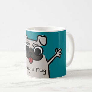 Cute Cartoon Hug a Pug Coffee Mug