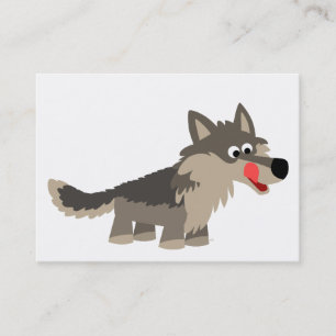 Cute Cartoon Hungry Wolf  ACEO/Business Card
