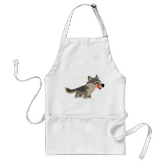 Cute Cartoon Hungry Wolf  Cooking Apron