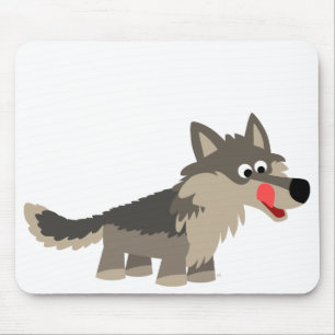 Cute Cartoon Hungry Wolf Mousepad