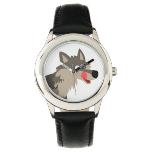 Cute Cartoon Hungry Wolf Watch