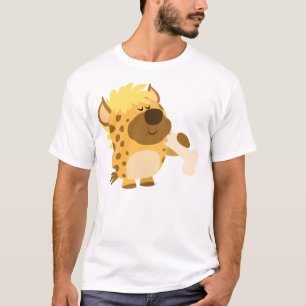 Cute Cartoon Hyena Crushing a Bone Kids T-Shirt