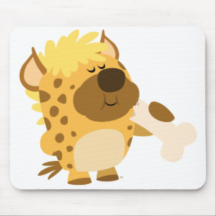 Cute Cartoon  Hyena Crushing a Bone Mousepad