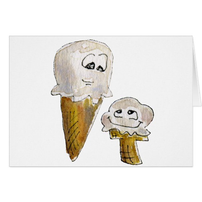 Cute Cartoon Ice Cream Cones (Front Horizontal)
