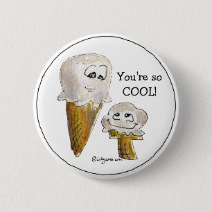 Cute Cartoon Ice Cream Cones 6 Cm Round Badge