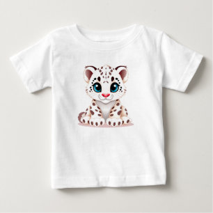 Cute Cartoon Illustration of a Baby Snow Leopard T-Shirt