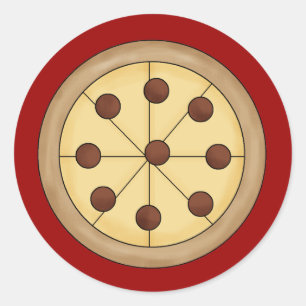 Cute Cartoon Italian Pizza Pie Delicious Meal Classic Round Sticker