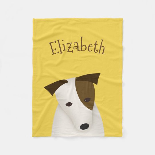 cute cartoon Jack Russell Fleece Blanket
