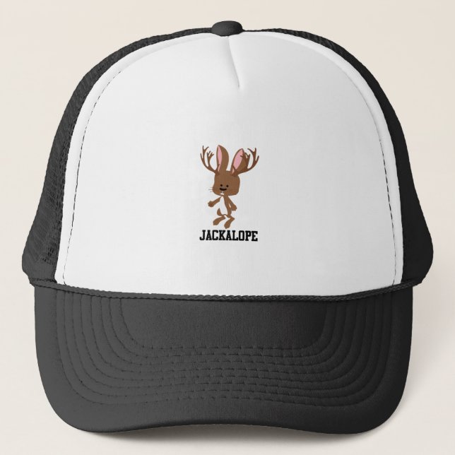 Cute Cartoon Jackalope Trucker Hat (Front)