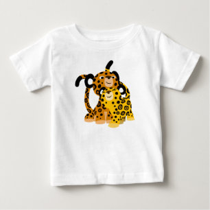Cute Cartoon Jaguars In Love Baby T-Shirt