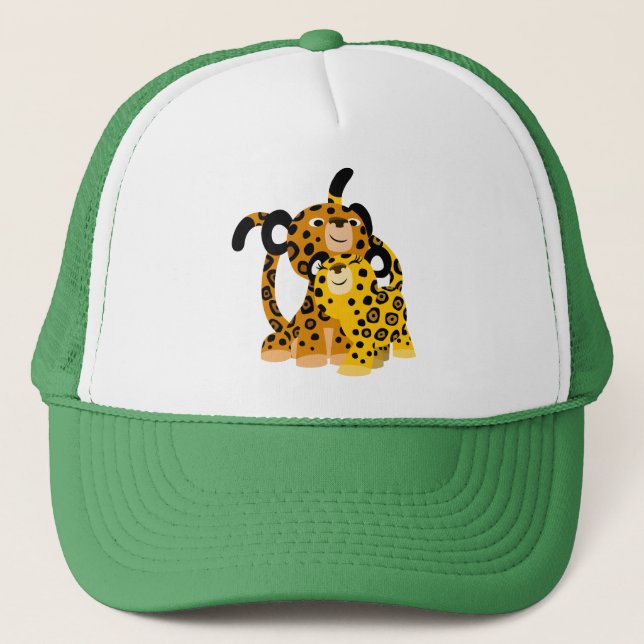 Cute Cartoon Jaguars In Love Hat (Front)