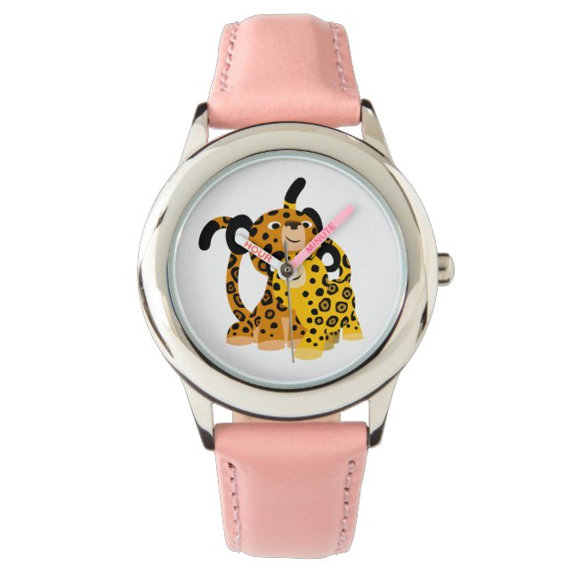 Cute Cartoon Jaguars In Love Watch (Front)