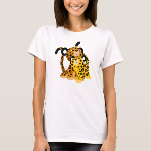 Cute Cartoon Jaguars In Love Women T-Shirt