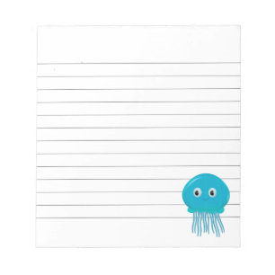 Cute Cartoon Jellyfish Lined Notepad