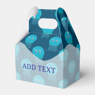 Cute Cartoon Jellyfish Pattern In Blue Ocean Favour Box