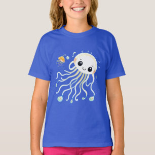 Cute Cartoon Jellyfish With Smiling Face T-Shirt