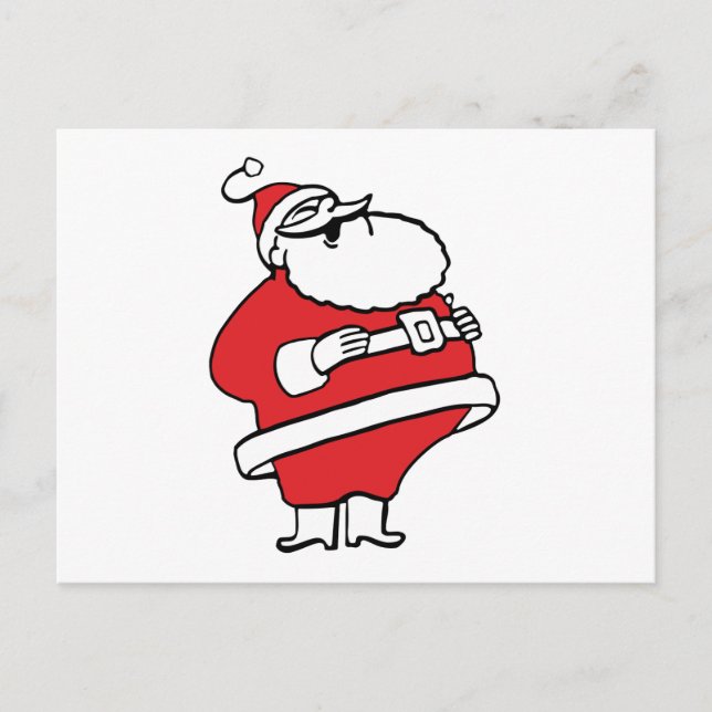 Cute Cartoon Jolly Santa Claus Laughing Ho Ho Ho Holiday Postcard (Front)