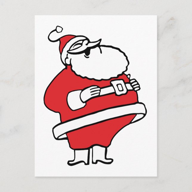 Cute Cartoon Jolly Santa Claus Laughing Ho Ho Ho Holiday Postcard (Front)