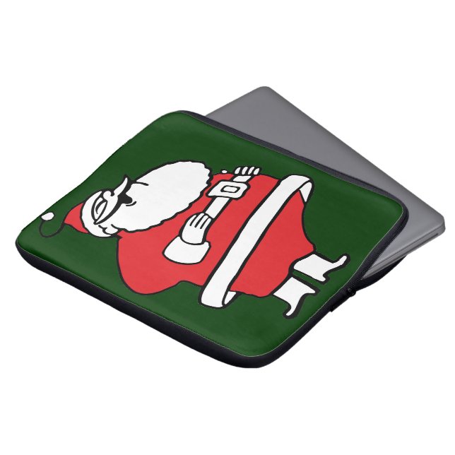 Cute Cartoon Jolly Santa Claus Laughing Ho Ho Ho Laptop Sleeve (Front Top)