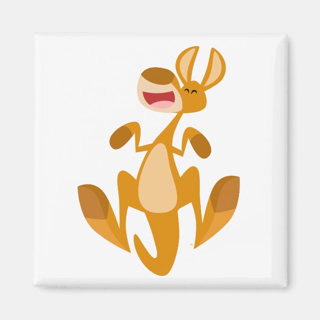 Cute Cartoon Jumping Kangaroo Magnet (Front)