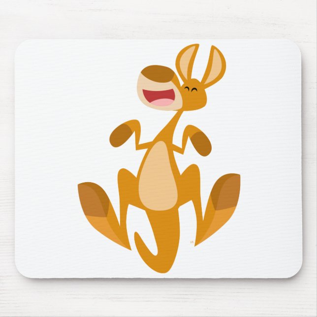 Cute Cartoon Jumping Kangaroo Mousepad (Front)