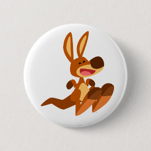 Cute Cartoon Kangaroo Joey 6 Cm Round Badge