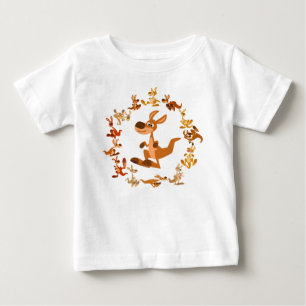 Cute Cartoon Kangaroos Mandala Baby T-Shirt